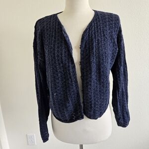Mondala Crochet Open Front Cardigan Womens size Medium‎ Grannycore Cottagecore